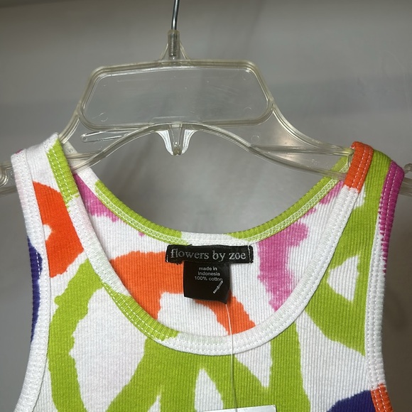Flowers by Zoe Girls Size Medium Multicolor Peace Tank Top NEW NWT - Picture 2 of 8